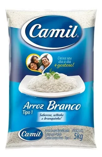 (Cc.Santander)(Add 8un)Arroz Branco Tipo 1 Camil Pacote - 5kg